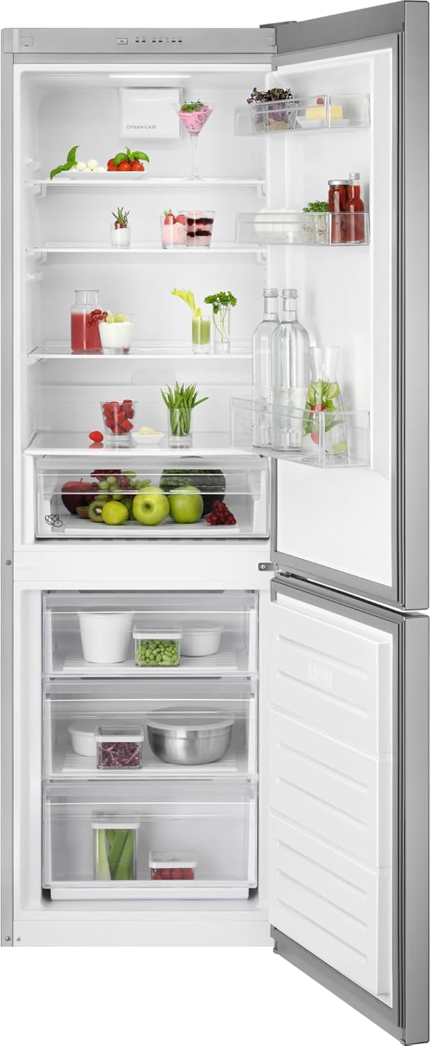 AEG 5000 Series Freestanding Fridge Freezer, ORC5S331EX, 186 cm ColdSense LowFrost Technology, 232/107 Litres Cooling/Freezer Capacity, 186x595x650 mm, Led Light, Electronic Control, Safety Glass