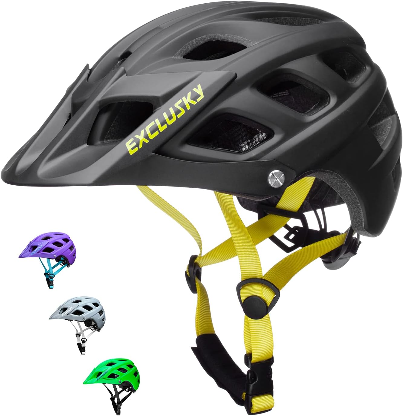 Exclusky Kids Bike Helmet Mountain Bike Helmet 54-57cm Lightweight Adjustable Youth Childs Small MTB Bicycle Cycle Helmet for Boys Girls (black)