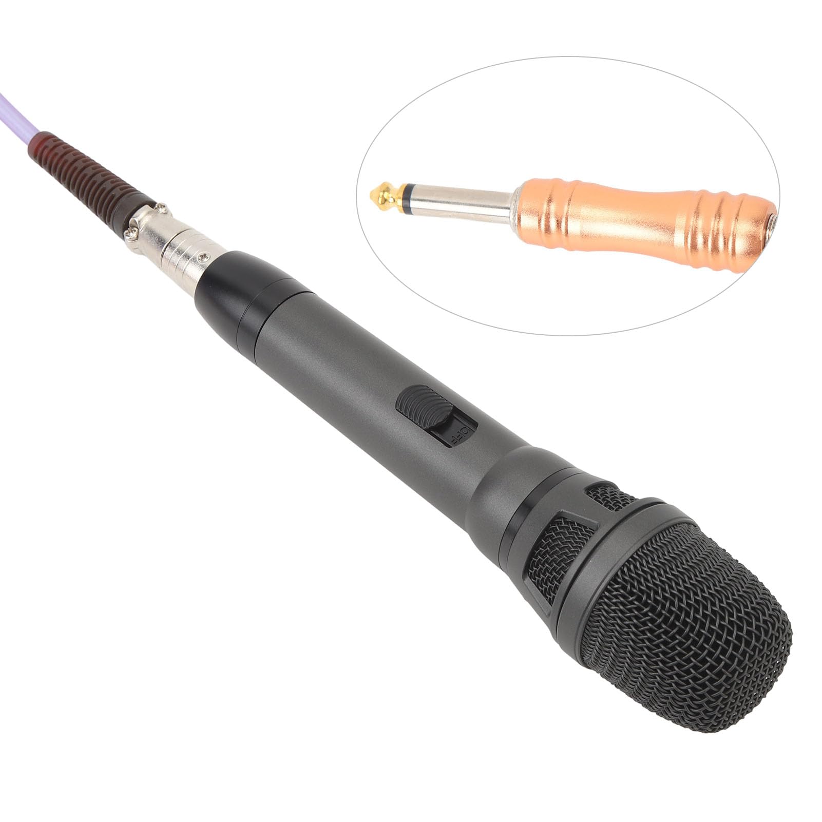 Ejoyous Mikrofon Dynamiczny, Przewodowy Metalowy Mikrofon Kardioidalny do Karaoke, śpiewu, przemówień, Wesel, zajęć na świeżym Powietrzu
