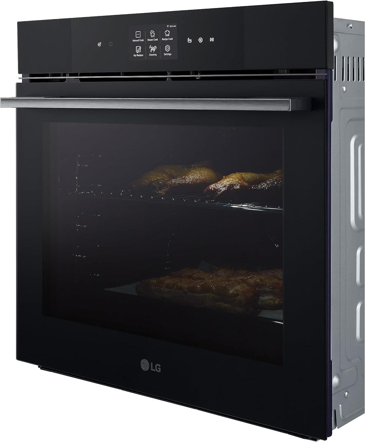 LG InstaView WSED7667M Forno da Incasso 100% Vapore, classe A++, 76L, 250°C, Display Touch 4,3", Air Fry, Sous Vide, Pizza, EasyClean, Wi-Fi, Cerniere Ammortizzate, Sonda Temperatura, Nero
