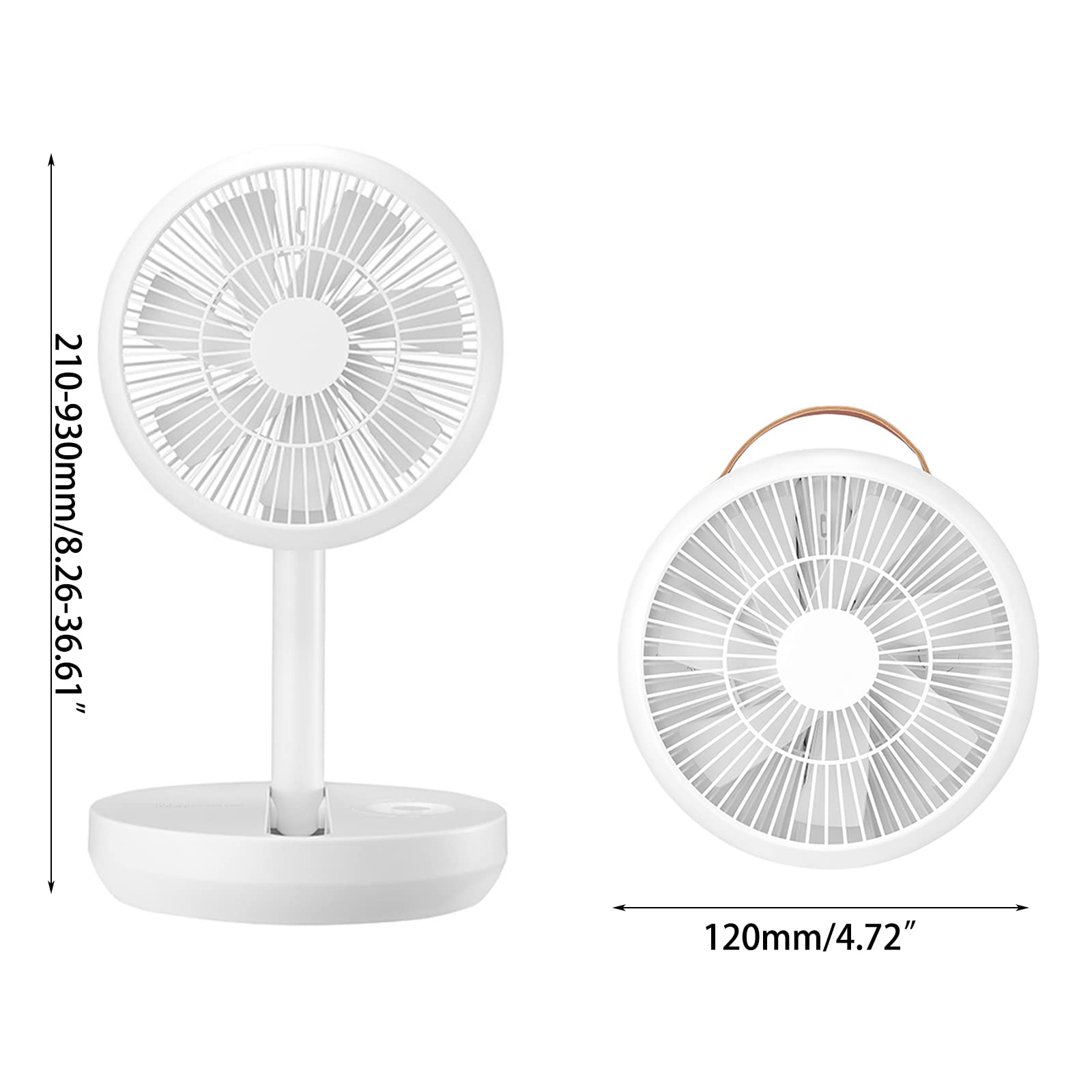 Ventilatore elettrico pieghevole da esterno per tavolo da campeggio e uso a pavimento, mini ventilatore da tavolo compatto e silenzioso per casa e camera da letto, ventilatore portatile da terra per