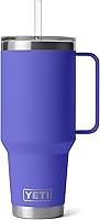 Vista 1 de YETI Rambler 42 oz Tumbler with Handle and Straw Lid, Travel Mug Water Tumbler, Vacuum Insulated Cup with Handle, Stainless Steel, Ultramarine Violet