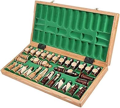 Folding Wooden Standard Travel Game Board Set Wooden Set with Crafted Chess Sets for Adults and Kids