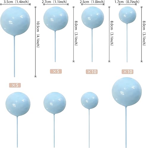 Miniatura 142 de Rsstarxi 30 piezas de bolas de burbujas para decoración de tartas, bolas de espuma, mini globo para cupcakes, decoración de bricolaje para baby Oro