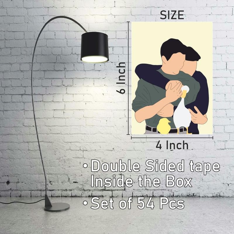 Image of POSTERONN Friends Inspired Wall Collage Kit 54 Premium 4x6 Posters TV Show Theme Aesthetic Wall Decor for Bedroom Dorm Living Room Cardstock Photo Prints with Glue Dots Gallery Decoration Set
