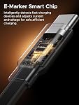 UGREEN 100W Rétractable USB Câble C, Charge rapide de type C, Noir, 3.3FT | USB C à USB C Câble de chargeur Nylon tressé Compatible avec iPhone 17, MacBook Pro/Air, iPad,Galaxy S26/S25, Pixel 10, Commutateur