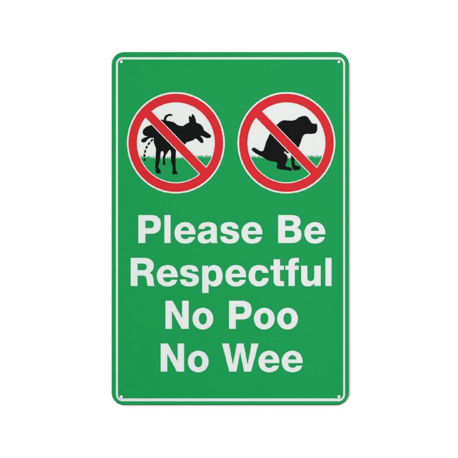 peiyeety Please Be Respectful (No Poo, No Wee) Sign - 8"x12" Rust Free Aluminum, Outdoor/Indoor For Home/Business/Yard