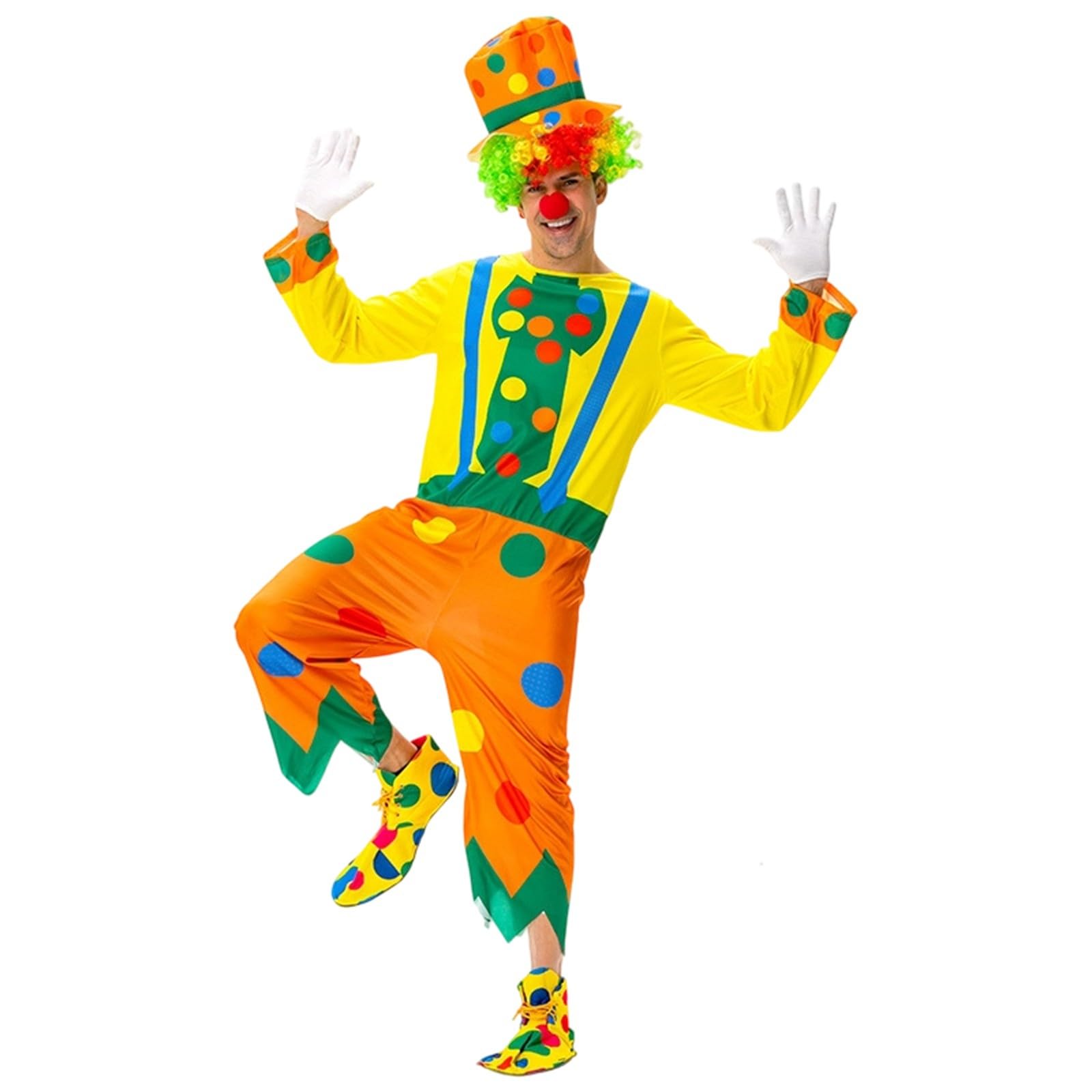 Adult Clown Circus Costume Party Fancy Dress Outfit Party Fashion - Clown Costume Unisex Adult Circus Children's Parties 2026 Carnival Theme Parties Adult Costume for Stage Performance Unisex
