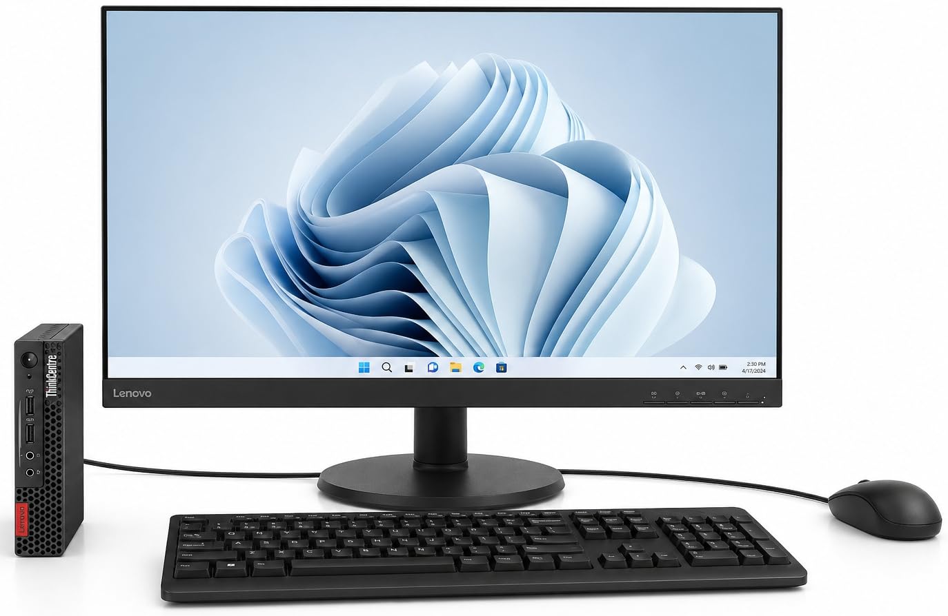 Lenovo ThinkCentre All-in-One 24-Zoll Computer mit 3 Jahren Garantie! Intel 13th Gen N100 Quad Core 4x3.40 GHz, 16 GB, 512 GB SSD, WLAN, Bluetooth, USB 3, Windows 11 Pro, MS Office - 8039
