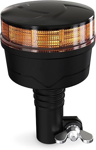 Agrieyes Amber Beacon - Luces estroboscópicas LED de emergencia, luces de advertencia de seguridad de montaje en poste de 3.6 pulgadas para