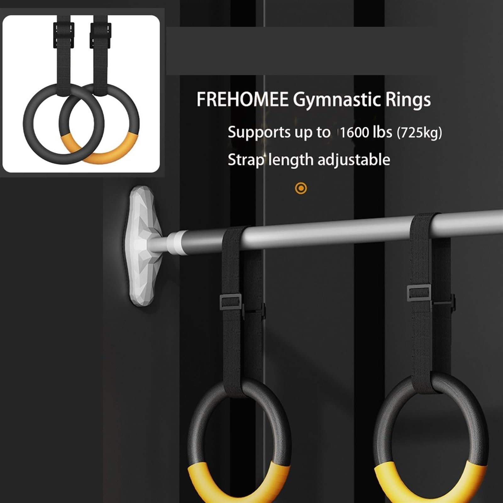 Anillas de Gimnasia Anillos de Gimnasia con Capacidad 1000 Libras y Correas Hebilla Ajustables 1/2 m, Anillos Ejercicio dominadas for Fitness en casa