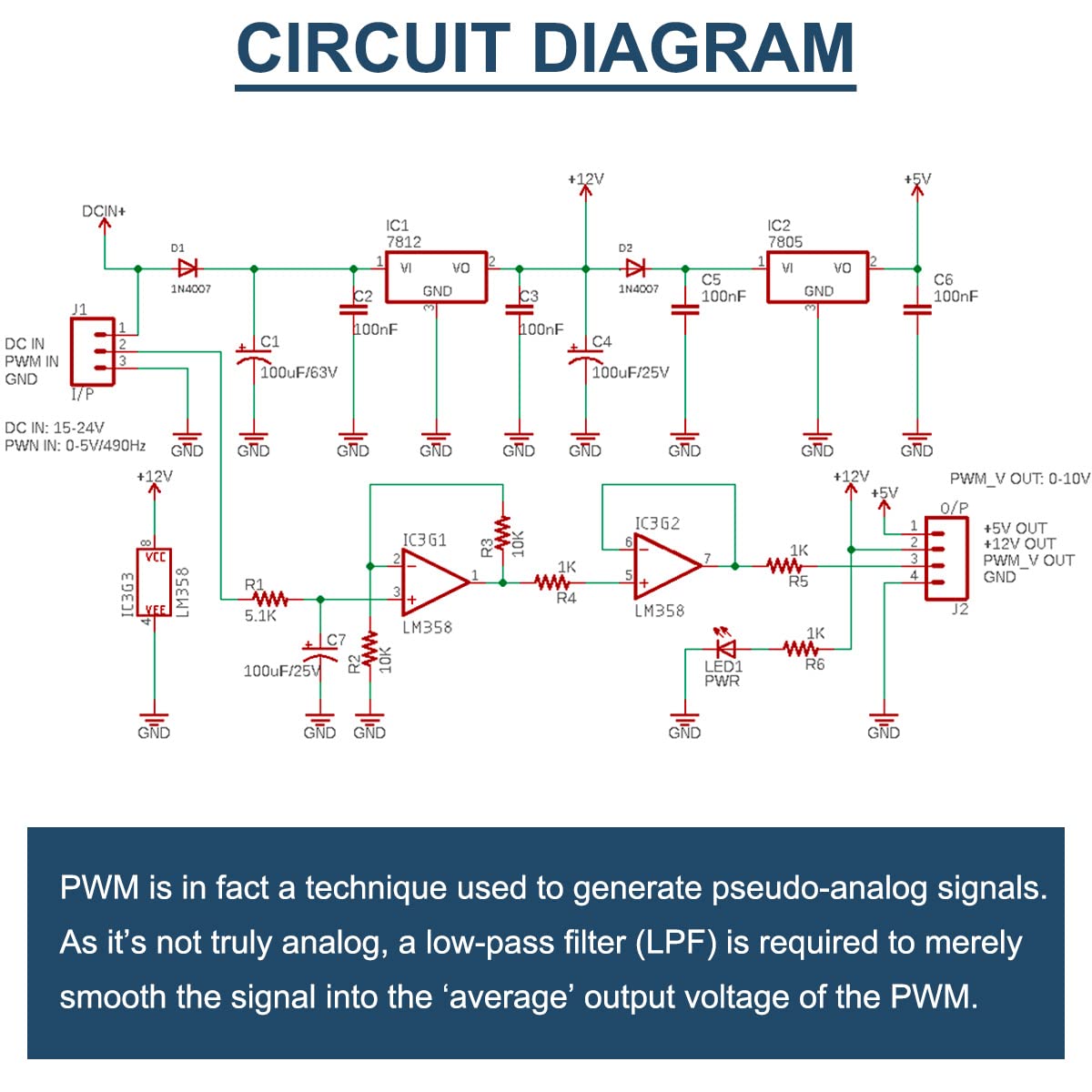 2 pezzi da PWM a modulo di tensione 0% -100% a 0-10 V PWM a convertitore di tensione per la commutazione dell'interfaccia del segnale digitale-analogico con cavo 24AWG