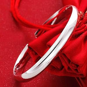 Amazon.com: Women Solid 925 Sterling Silver Bangle Adjustable