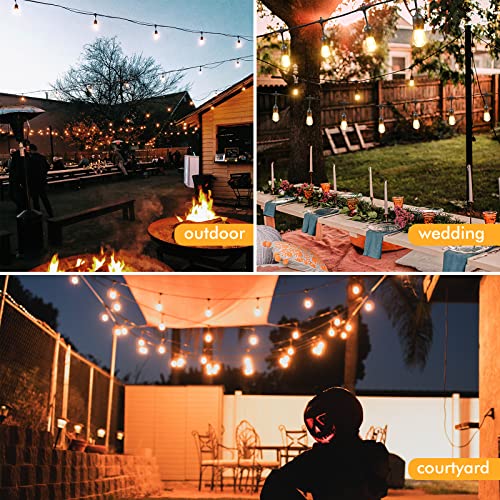 GLSbuld Outdoor Solar String Lights, Patio String Lights with Bright 2W Shatterproof LED Bulbs for Patio, Backyard, Party, Porch, Bistro, Cafe Bar, Garden (Solar, 27 FT) - Image 8