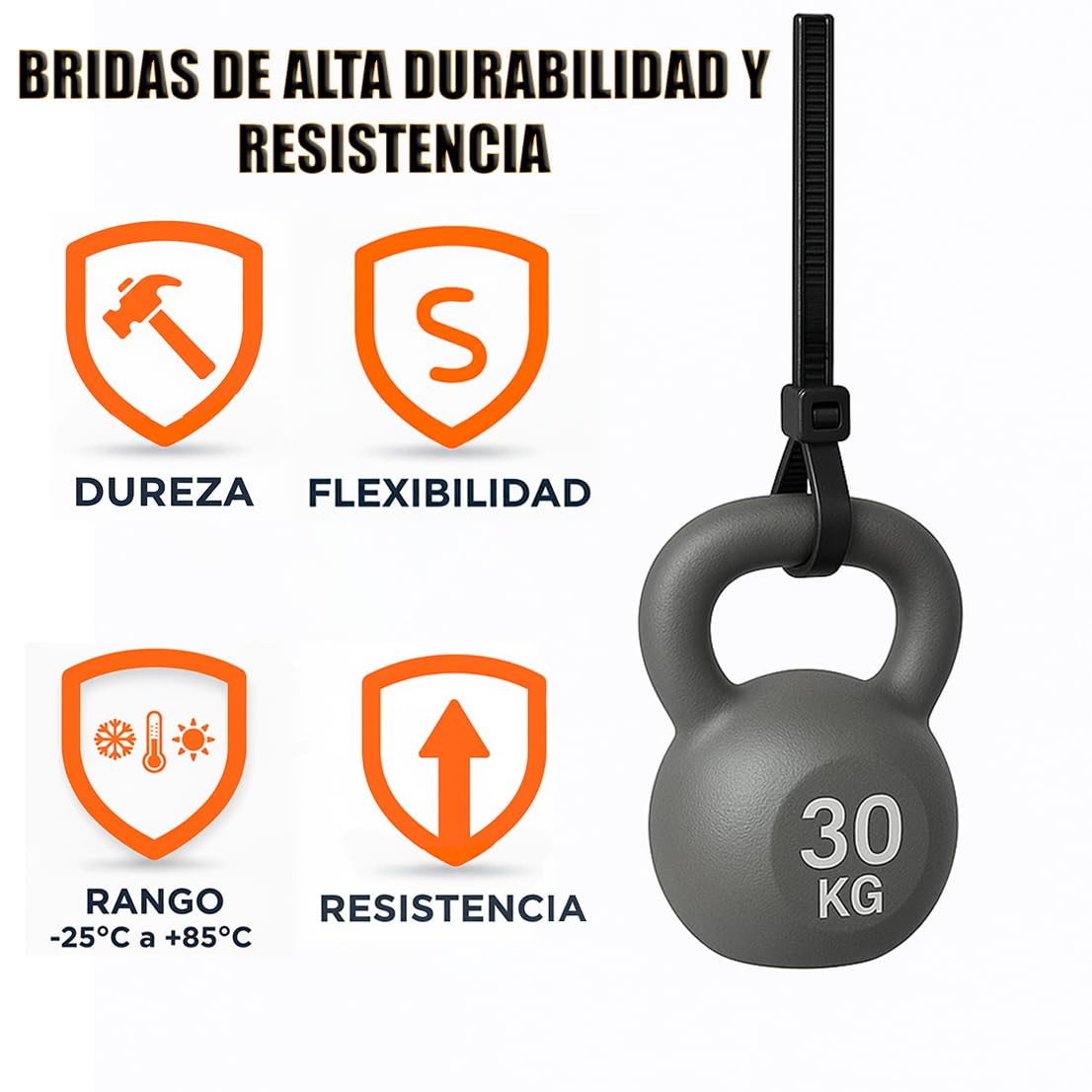 Set De Bridas Negras - Fix Level - Bridas De Plastico Muy Resistentes - Abrazaderas Plastico Para Sujetar Cables Y Esconder Cables - Organizador De Cables Y Sujeta Cables 4,8 X 360/300 Unidades