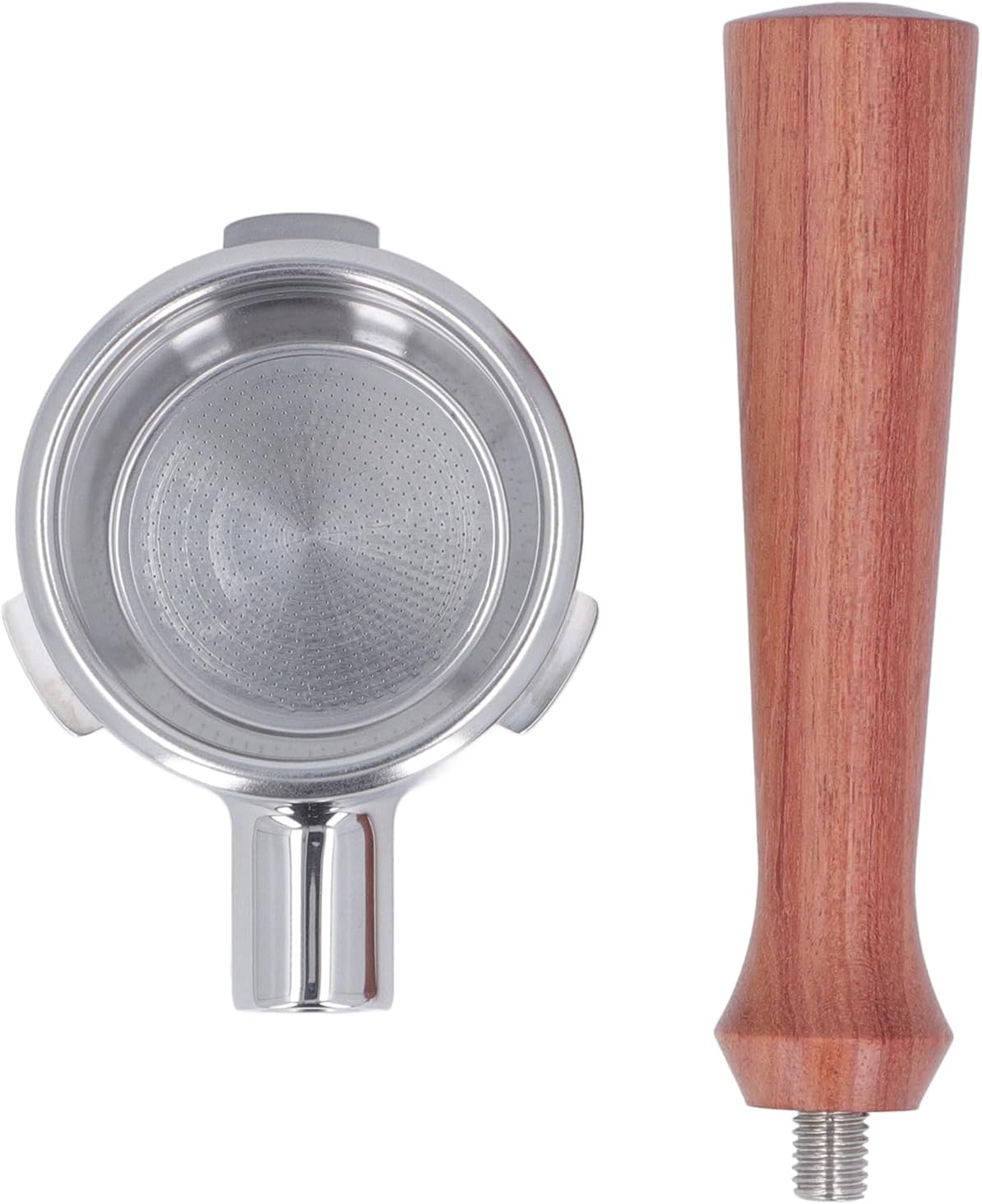 58mm Solid Wood Handle Bottomless Portafilter Stainless Steel Basket Detachable 3 Ear Coffee Portafilter Barsetto (F Jacoranda)