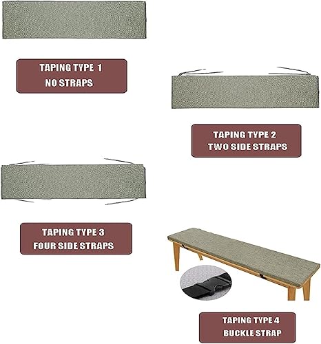 Miniatura 6 de Cojín de banco personalizado, cojines de asiento de muebles de interior, antideslizante, lavable, funda extraíble para silla, cojines para