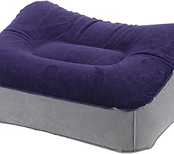 Travesseiro de pé Inflável de Viagem Descanso de pé Altura Travesseiro de Joelho Inflável Rápido Travesseiro de Descanso de pé Inflável para Adulto Crianças Avião (bule cinza)