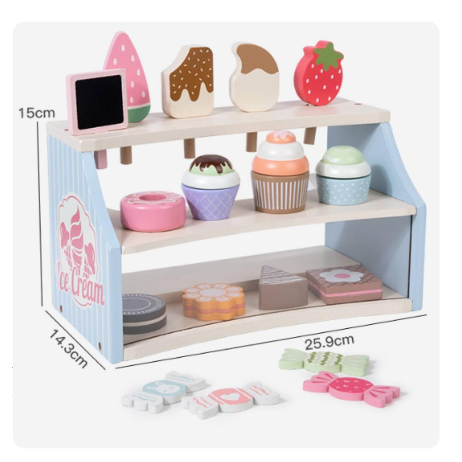 Espositore per Dolci Realistico Con Dolcetti Inclusi, Creativo, Alzatina per Dolci, Cameretta, Asilo , Bambini