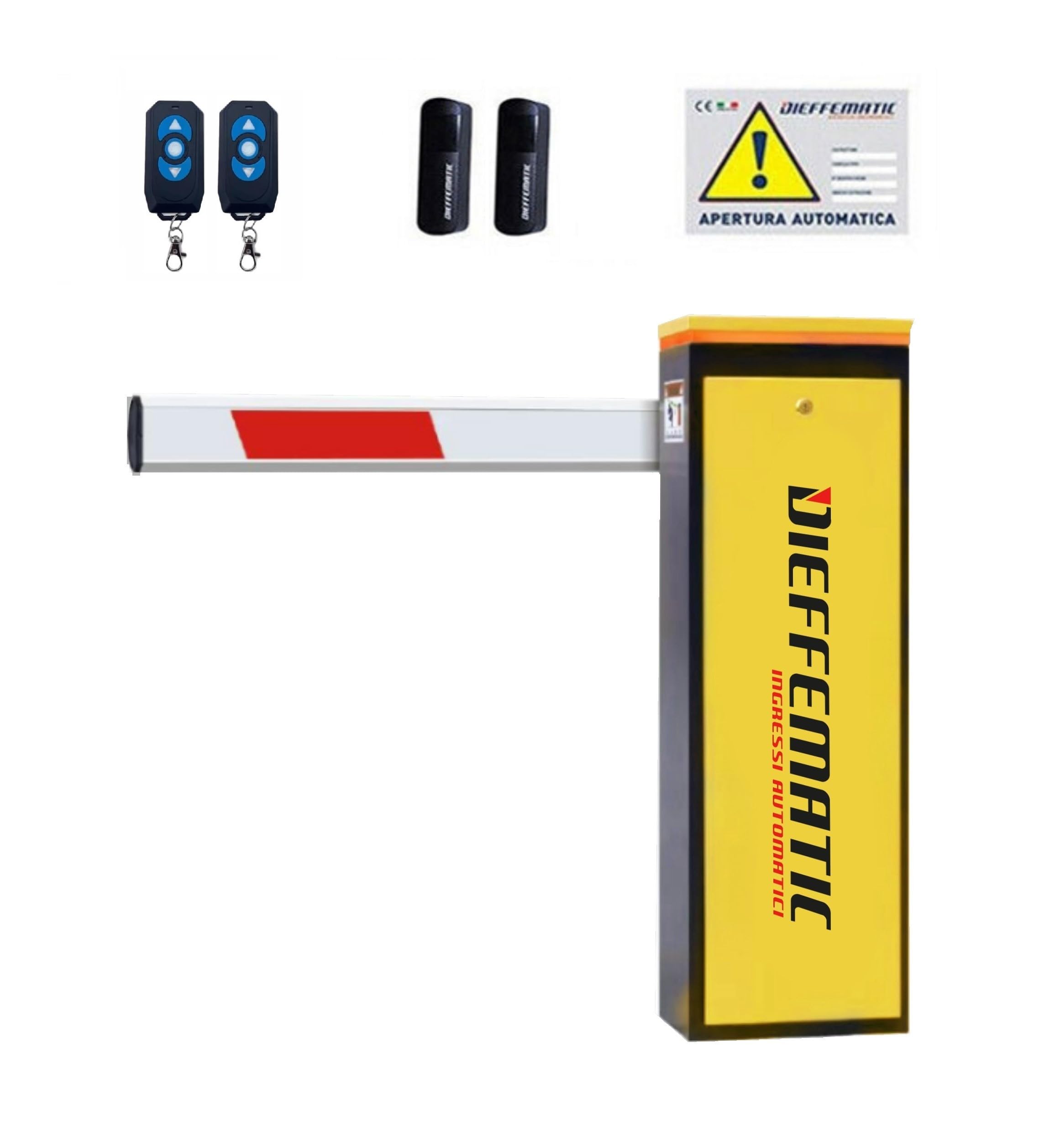 Kit BARRIERA Automatica Stradale Sunny con Asta TELESCOPICA 3-6 MT con LED 24V