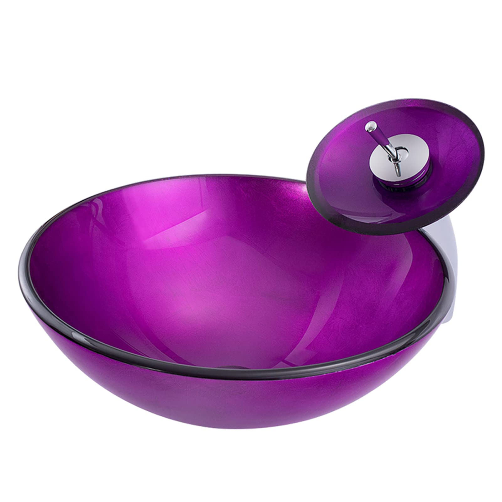 モダンな強化ガラス容器シンク、アートラウンドキャップ形状シンク