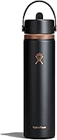 Vista 104 de Hydro Flask - Boca ancha, tapa con popote flexible, color negro (Black), 32 onzas