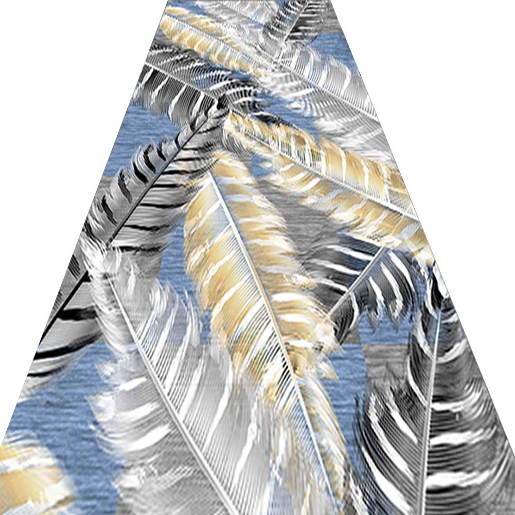 Tapis de couloir long 1.1x5m tapis de passage antidérapant motif plume 3D