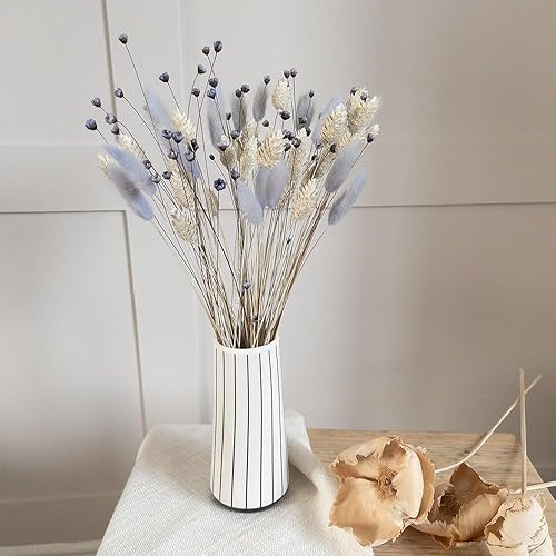 Miniatura 5 de 60 piezas de flores secas de cola de conejo, arreglo floral natural seco, ramo de decoración de hierba seca, flores eternas secas para el hogar,