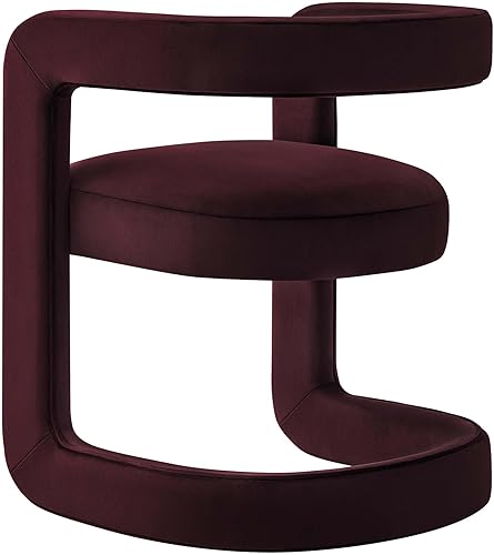 Miniatura 8 de Modway Winslow Silla de comedor de terciopelo resistente a las manchas en morera, sillón de barril con respaldo abierto, silla de comedor tapizada,
