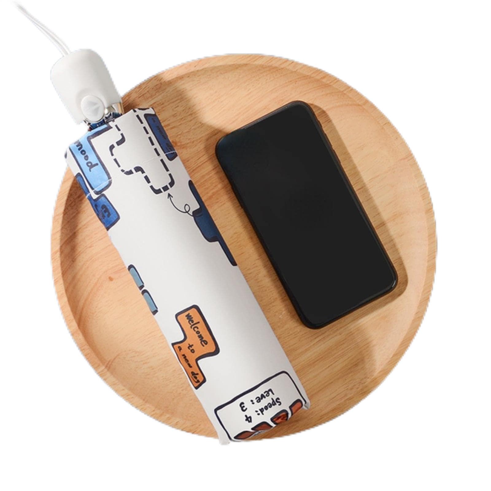 BUCROS Umbrella Umbrella Sun Rain Ladies Flat Lightweight Umbrella Folding Sun Umbrella Mini Umbrella Parasol-Tri-Fold Automatic