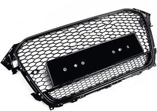 フロントバンパーグリル Compatible With A4 B8 2013 2014 2015 ハニカムメッシュアッパーレーシンググリルカーアクセサリー 自動車交換部品