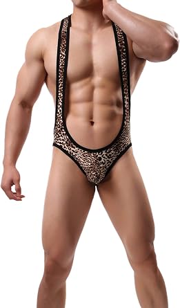 Mens Sexy Pouch Jockstrap Wrestling Singlet Bodysuit Leotard Underwear