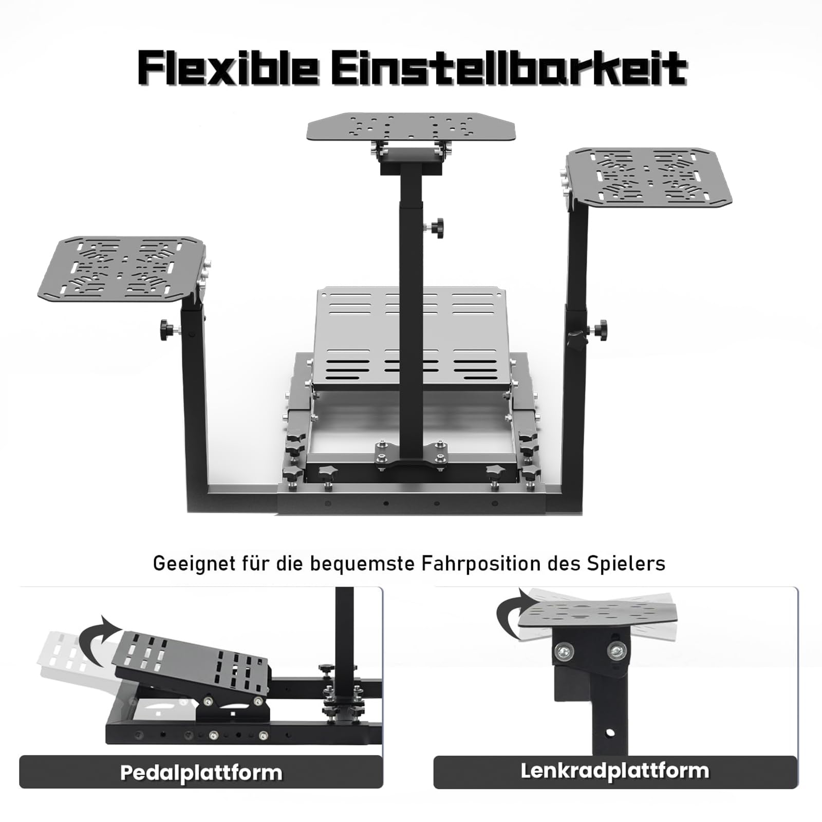Dardoo Flugsimulator-Ständer passend für Thrustmaster Hotas Warthog, Logitech G25 G27 G29 G920, verstellbarer Lenkradständer