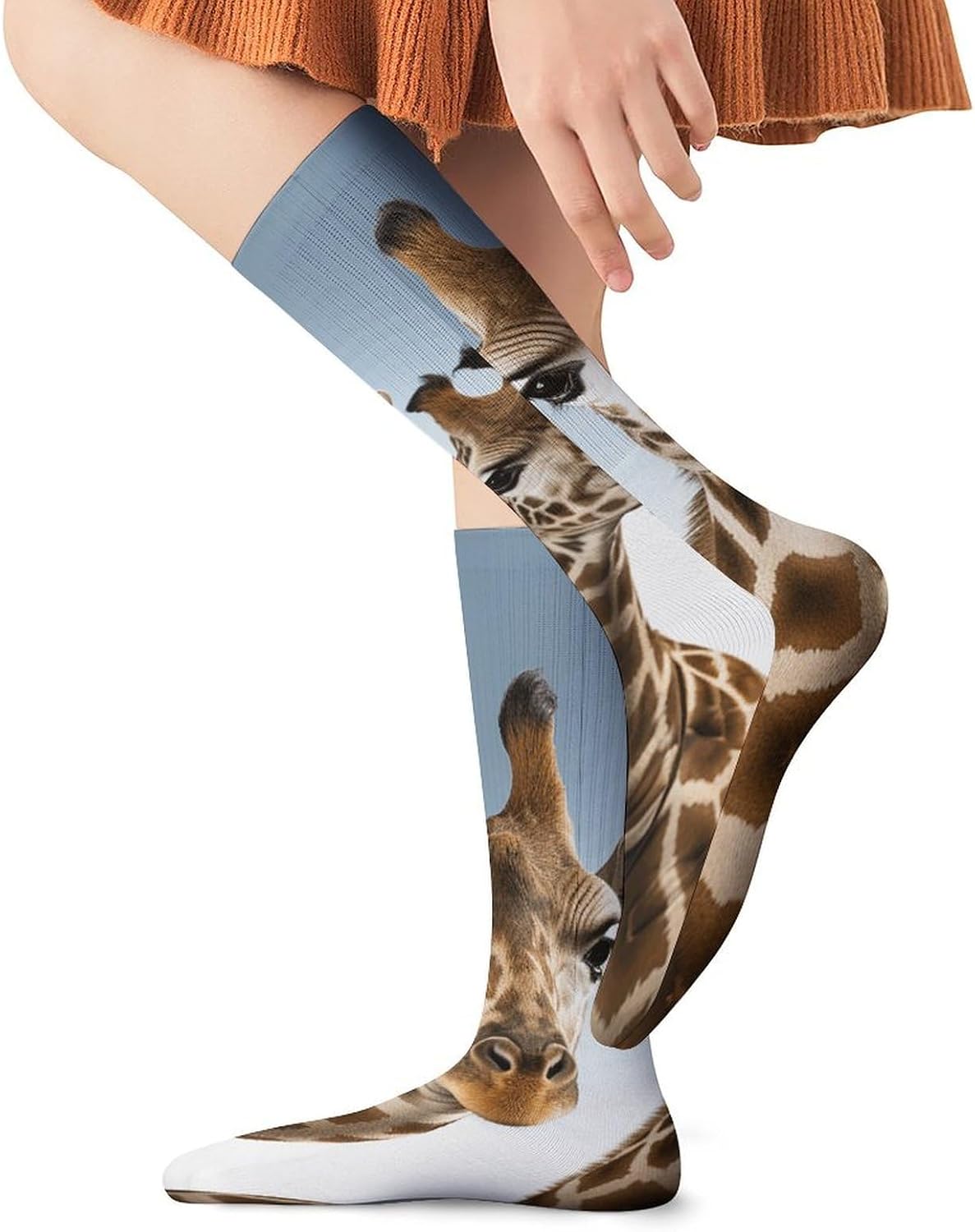 Breathable Crew Sock, Moisture Wicking, Athletic Calf Socks, Cozy | Necks of Giraffe Compression Socks for Women Men, Lightweight High Work Socks for Business, Casual
