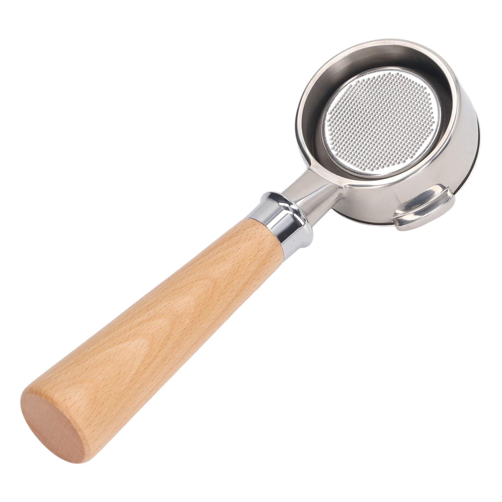 Portafiltro de café, portafiltro de 3 orejas con cesta de filtro de 58 mm for cafetera Nuova, mango de portafiltro de 58 mm, portafiltro sin fondo desmontable de acero inoxidable (un palo de rosa negr