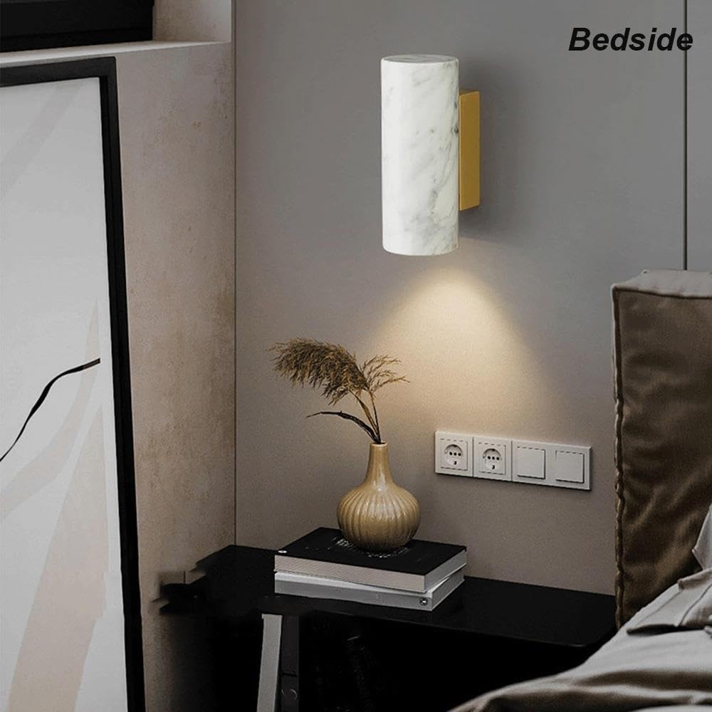 Applique Murale Marbre Moderne, Mini Spot Lampe de Mur Escalier