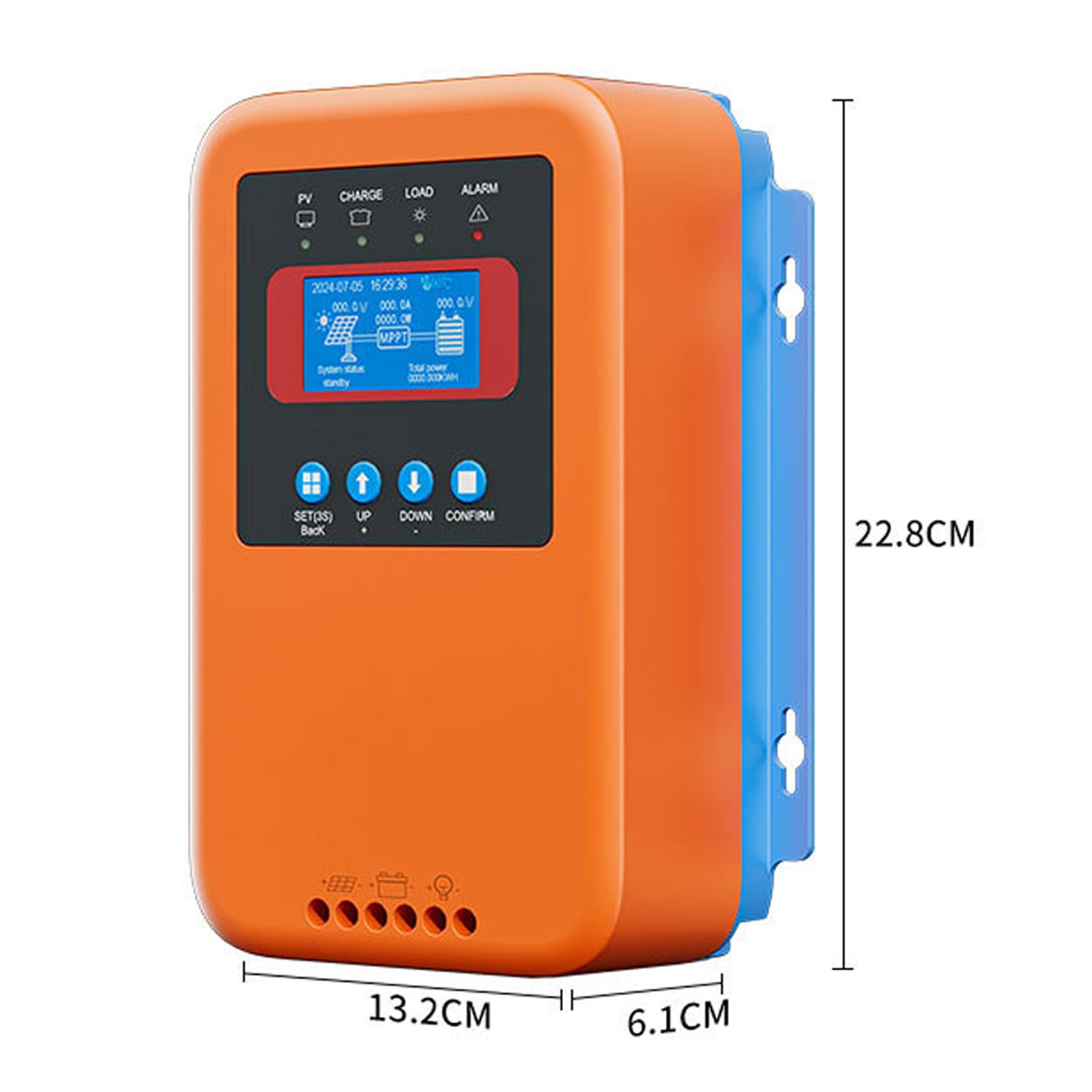 Kontroler ładowania słonecznego MPPT, inteligentny regulator słoneczny z wyświetlaczem LCD i automatycznym rozpoznawaniem napięcia 12 V/24 V/36 V/48 V, 99% sprawnością konwersji