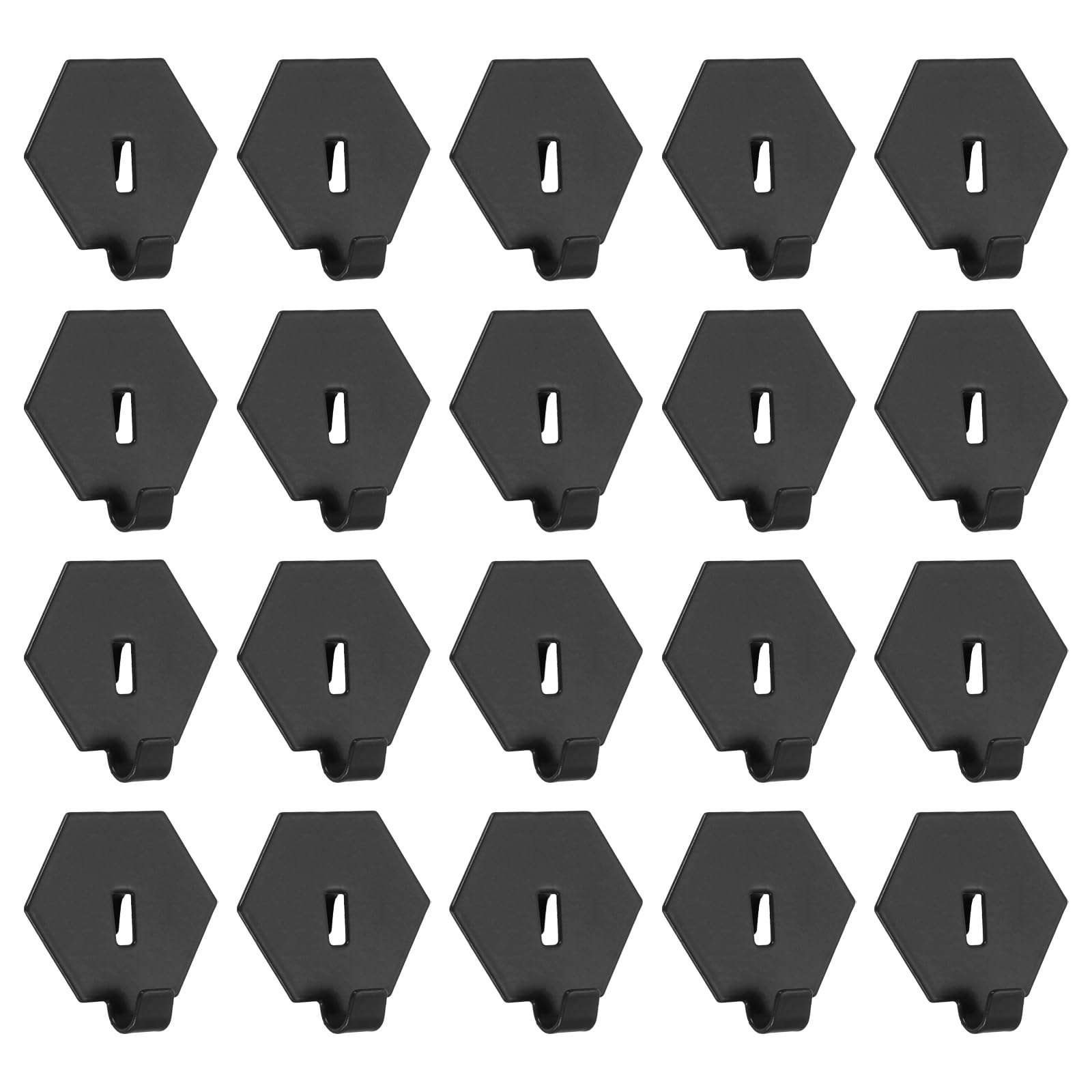 Crochets hexagonaux pour panneau perforé noir de 4,1 cm lot de 20 pièces