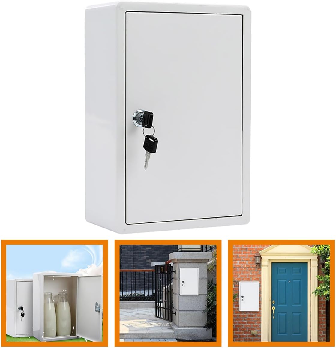 Ciieeo Wall Mount Milk Box Lock Versatile Plastic Drop Case for Home Office Garden for Milk and Package Drop-Off and Stylish Design Color