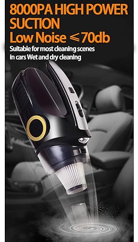 Miniatura 2 de Aspiradora de mano de alta potencia de 8000 Pa, mini aspiradora portátil para automóvil, pelo de mascotas, pequeña aspiradora húmeda y seca para