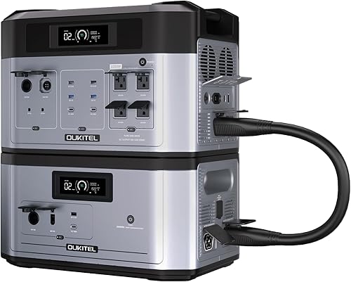 Miniatura 43 de OUKITEL Generador solar portátil BP2000, estación de energía de sobretensión de 2048 Wh 4400 W con batería expandible de 640000 mAh 1400 W UPS