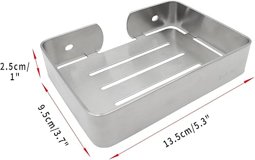 Miniatura 10 de Jabonera de acero inoxidable negro soporte de pared para jabón de ducha con tornillos, jabonera resistente para barra de jabón, elegante soporte