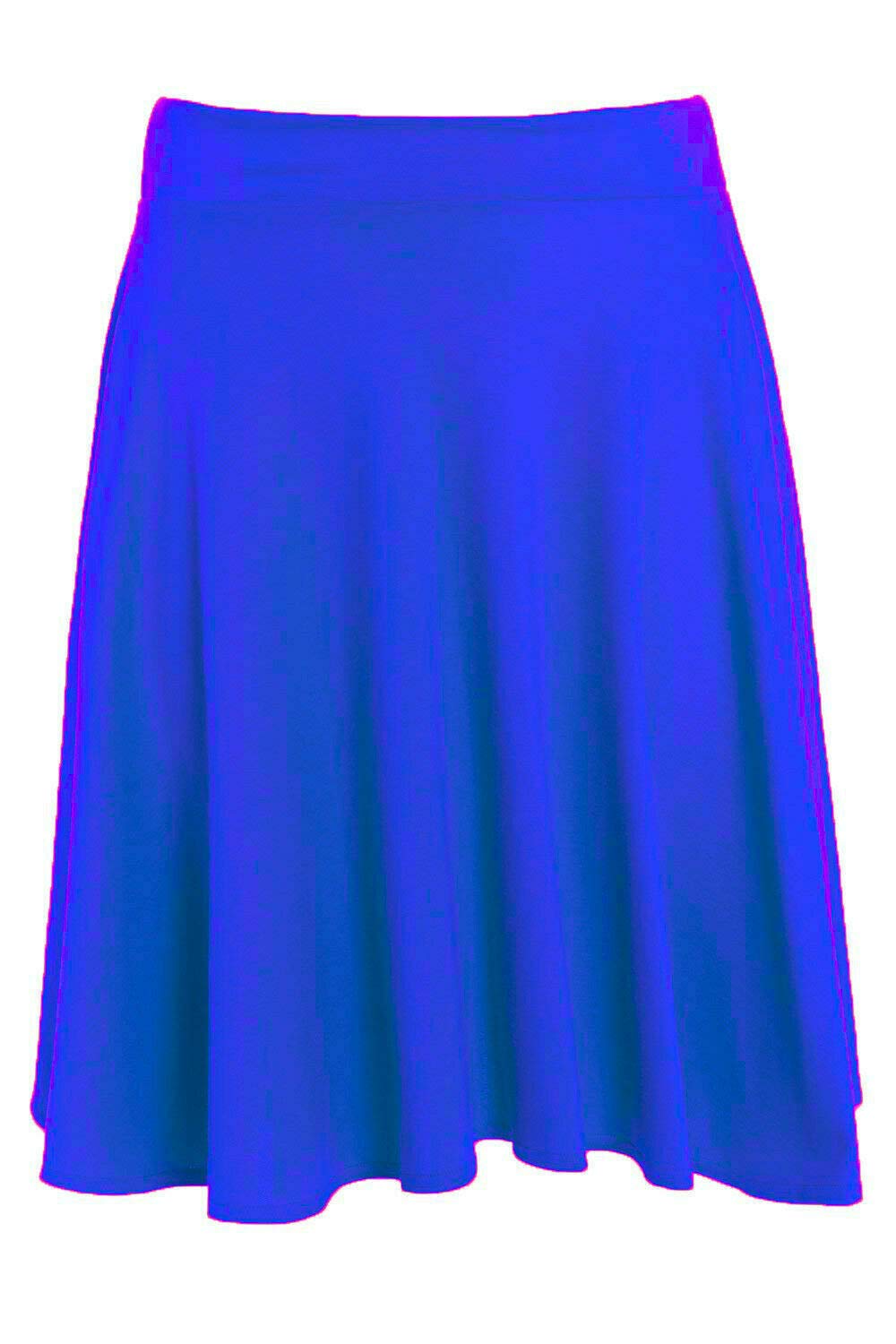 Elum® Womens Flared Plain Short Skater Skirt Royal Blue