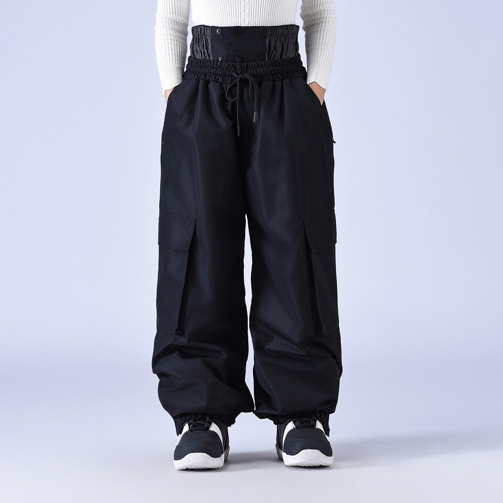Pantaloni da snowboard da uomo, antivento, impermeabili, termici, larghi, resistenti, in cotone, per l'inverno, in pile, termici