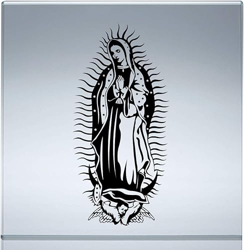 Calcomanía adhesiva Virgen de Guadalupe resistente al agua (negro, 8 x 3.8 pulgadas)