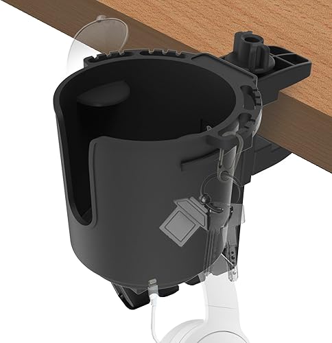 Portavasos de escritorio, antiderrames para botellas de agua, sillas de ruedas, estaciones de trabajo, accesorios de escritorio para juegos (negro,