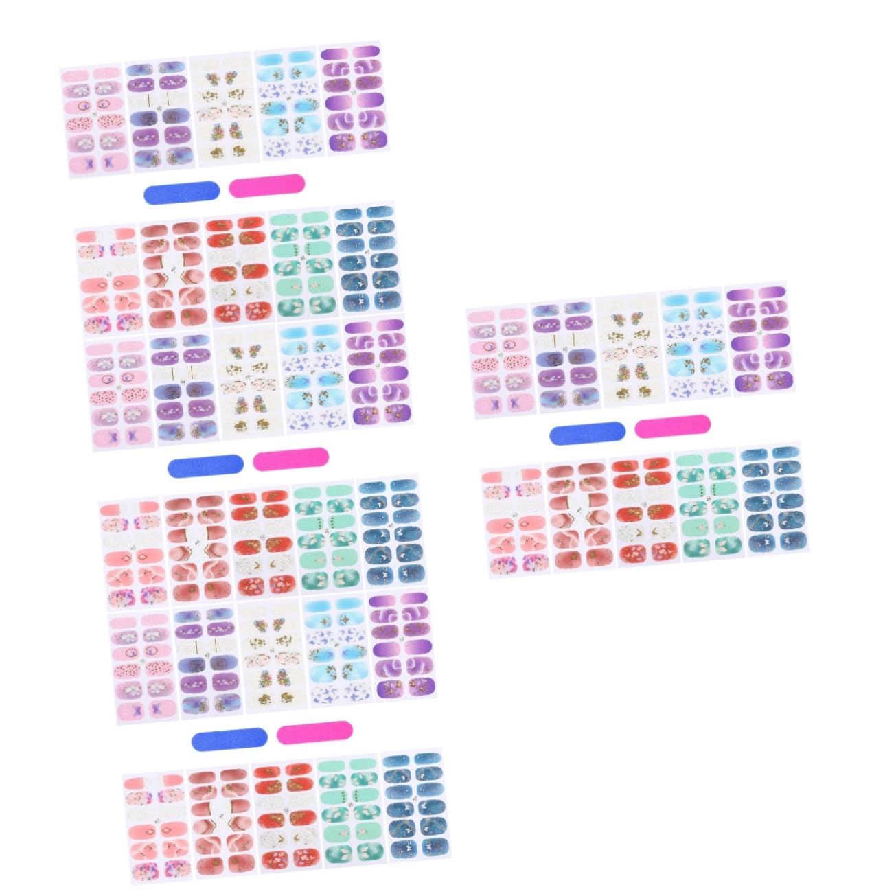 4 Set Adesivi per Unghie per Decorazione Manicure Stickers Autoadesivi per Nail Art per Feste e Speciali Personalizzabili e Facili Applicare
