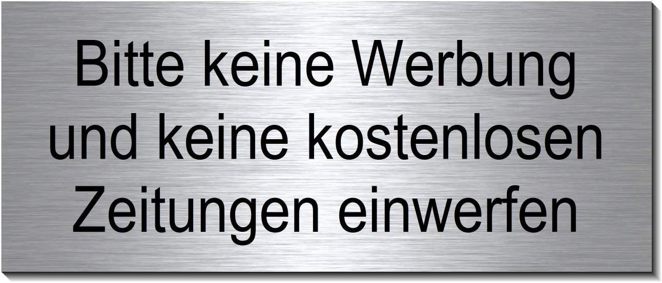 Keine Werbung! 1 Weißer Briefkastenaufkleber 74x52 Mm- Aufkleber STOP Bitte Keine Werbung Und Kostenlose Zeitungen Einwerfen 204D
