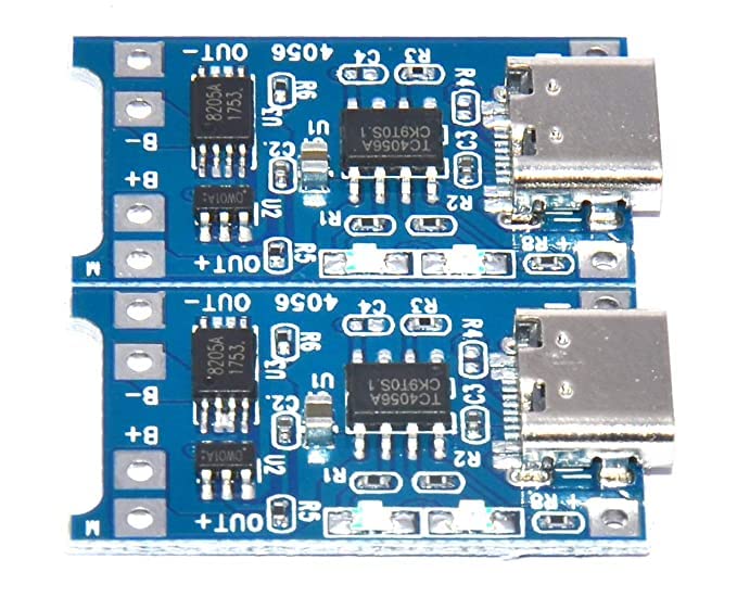 S P Electron C Type USB 5V 1A 18650 tp4056 Lithium Battery Charger Module Charging Board with Protection Dual Functions (Pack of 2)-picture-29
