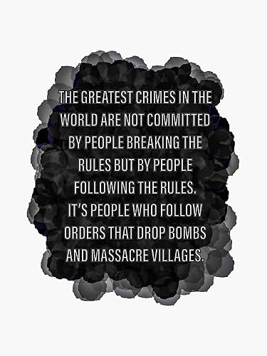 MAGNET Crimes Quote - Adhesivo magnético para parachoques de coche, color blanco y negro, 5 pulgadas